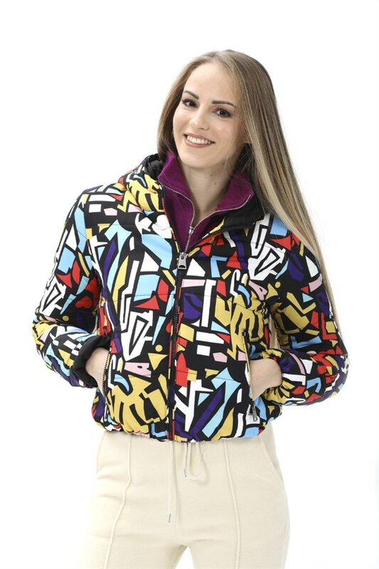 Women's Hooded Picasso Patterned Coat