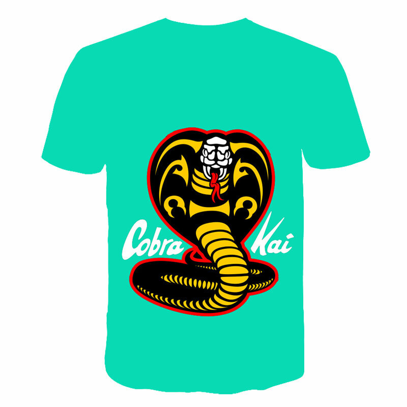 Camiseta cobra kai 3d, camiseta de manga curta para meninos e meninas, camiseta criativa de estilo casual para crianças