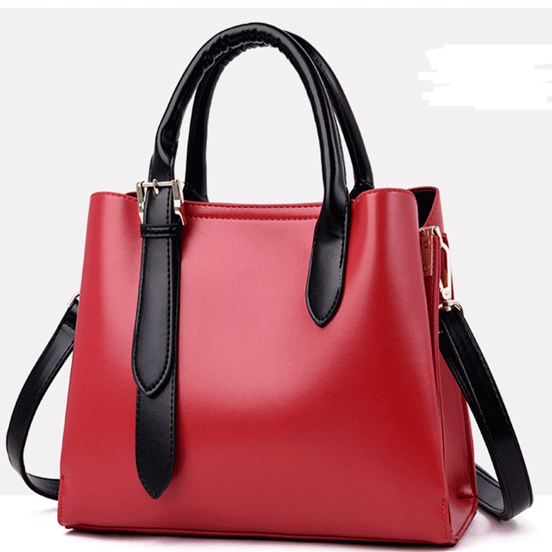 Luxury Female Shoulder Bag  Leather Fashion Grey Messenger Lady Charm Dark Red Handbag Crossbody Black Tote