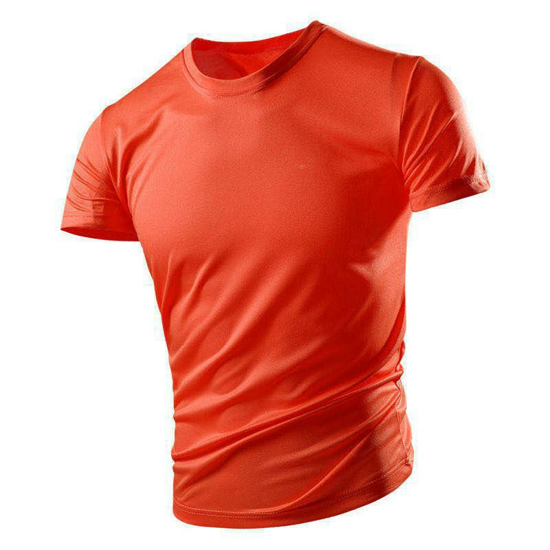 Homme O cou t-shirt 2021 été nouveaux hommes de couleur unie à manches courtes T-shirt lâche haut respirant sport à séchage rapide hauts T-SHIRTS