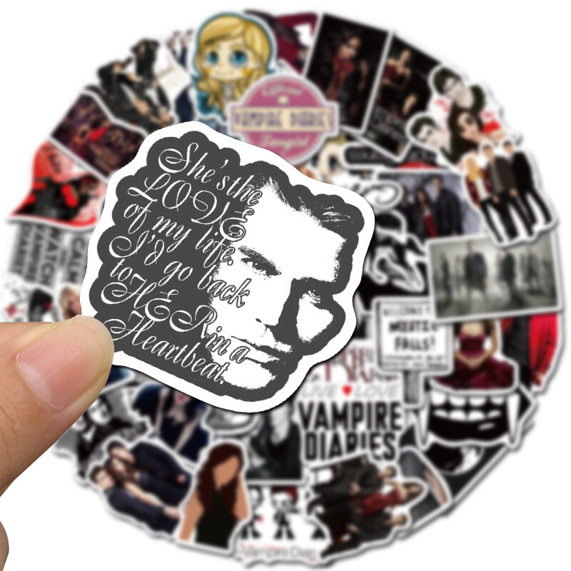50pcs/Set The Vampire Diaries Stickers For Skateboards Motorcycle Phone Laptop Suitcase Waterproof