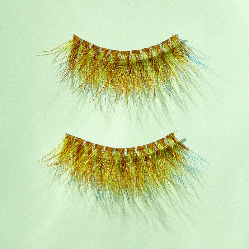 DEQUANNA 5 PairS 3D Color Lashes Natural Long Lashes Soft Rhymes Dramatic Makeup Lashes Halloween Cosplay Lashes Wholesale