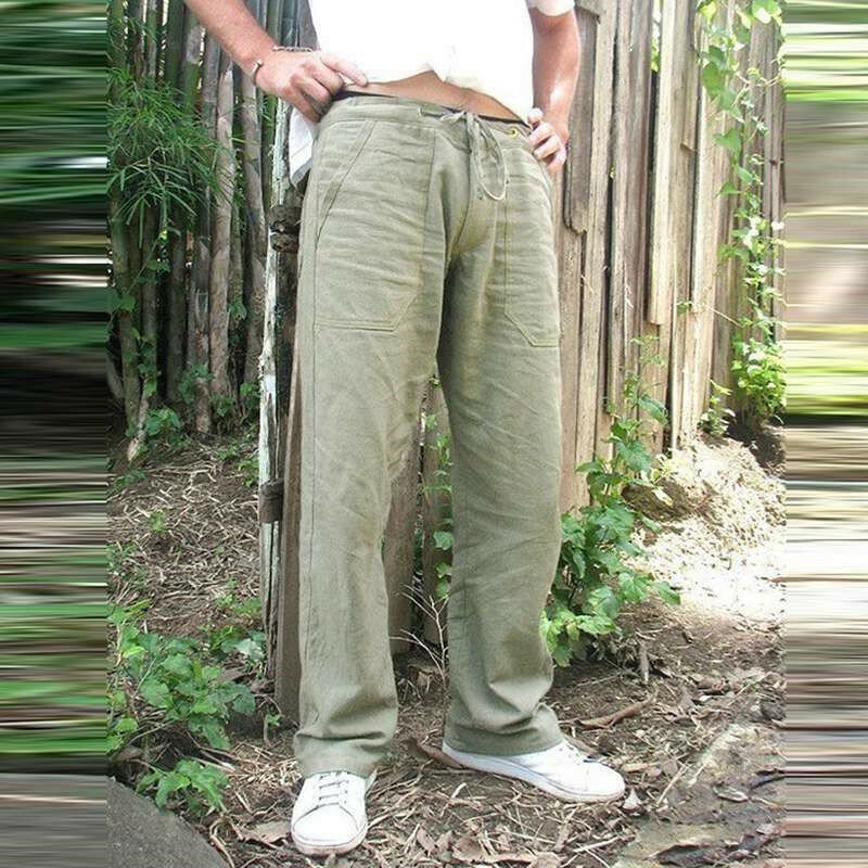 Pantalones de chándal de tejido liso para hombre, pantalón informal, holgado, con cordón, para correr, primavera y verano, envío directo