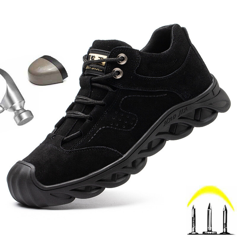 Męskie niezniszczalne obuwie ochronne męskie przeciwzmarszczkowe anty-przebicie bezpieczeństwo pracy buty mężczyźni pracują trampki anty-oparzenia buty spawalnicze