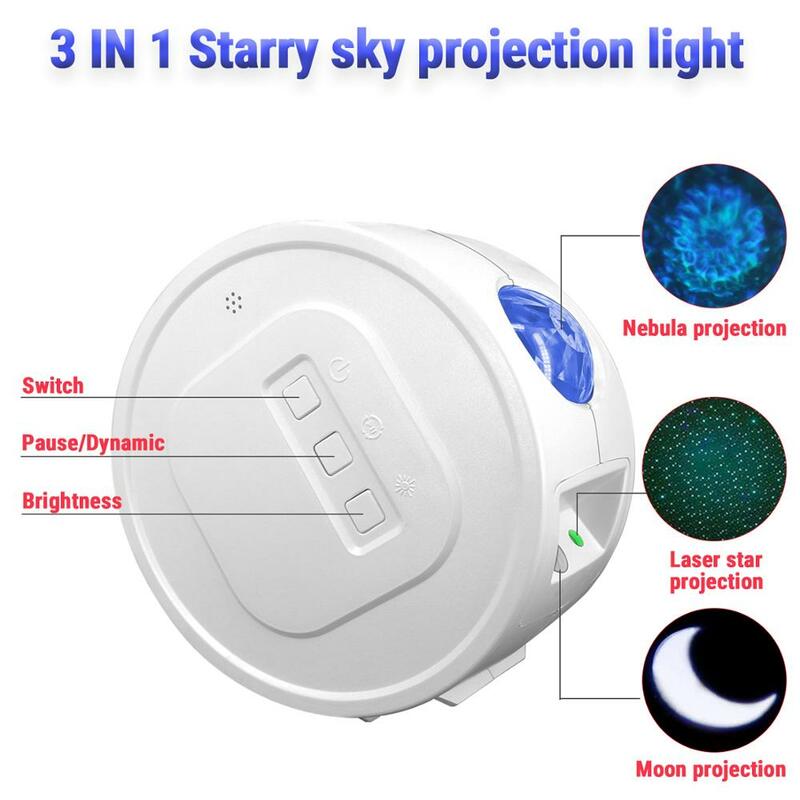 Star Sky Projector Ster Nachtlampje Projectie 6 Kleuren Oceaan Zwaaien Lights 360 Graden Rotatie Night Verlichting Lamp Voor Kinderen