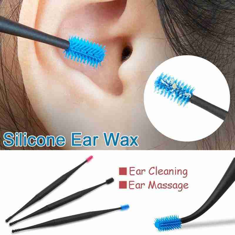1 sztuk miękkiego silikonu podwójne głowy patyczek do uszu Ear Clean Curette narzędzie do usuwania dwustronne Cleaner Ear Ear Earpick projekt L1S5