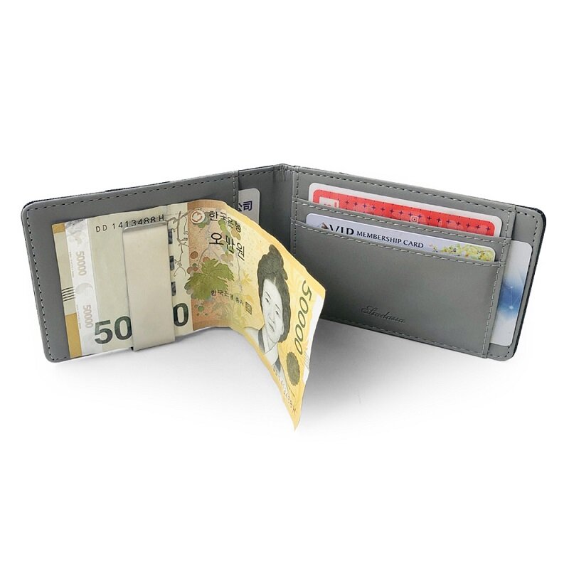 Männer Brieftasche Edelstahl Kurze Brieftasche Männer Kreditkarte Id Credential Halter Dollar Bill Clip