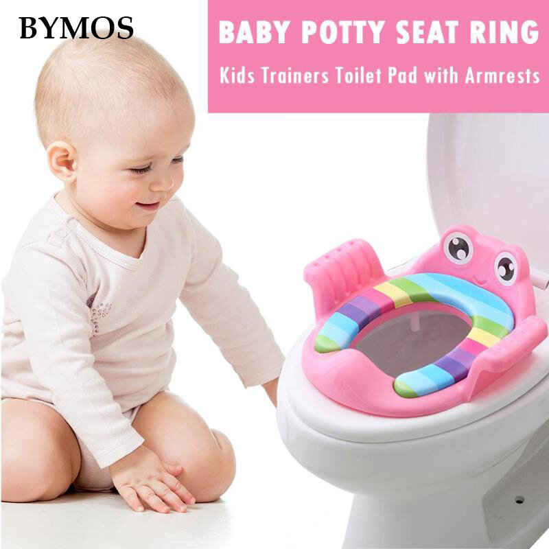 Bebê toalete potty seat crianças potty assento seguro com braço para meninas menino toalete treinamento de viagem ao ar livre infantil potty coxim