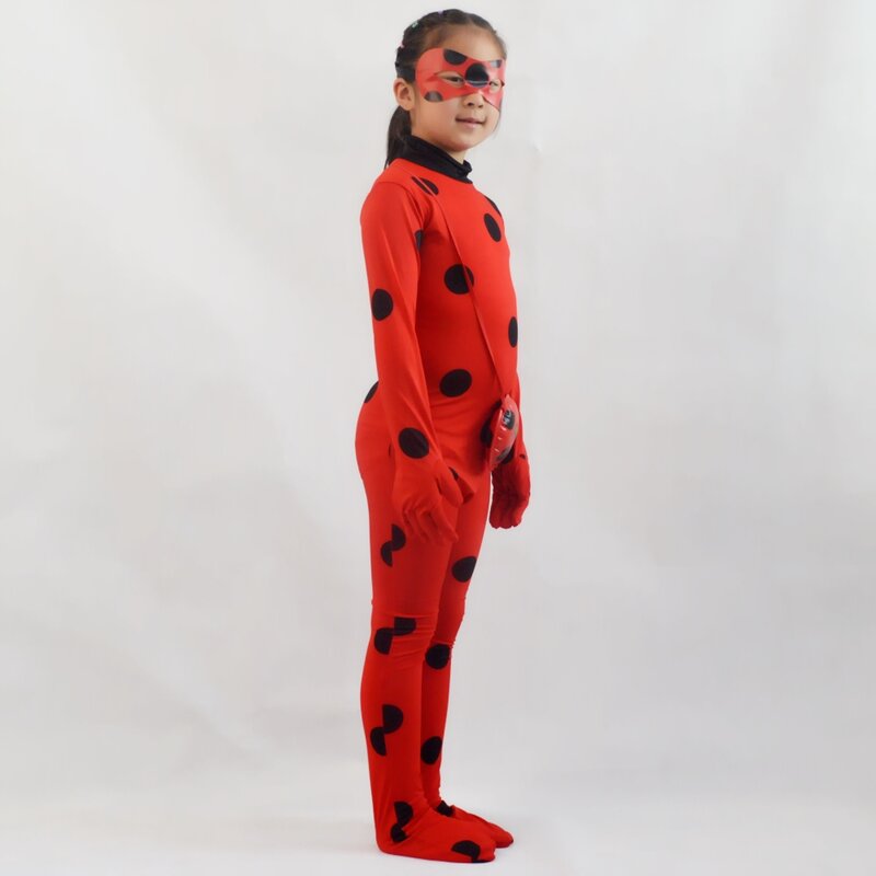 Kostum Halloween untuk Anak-anak Perempuan-Merah Kumbang Kecil Berdandan Setelan Jumpsuit Pesta Cosplay untuk Remaja Balita Anak