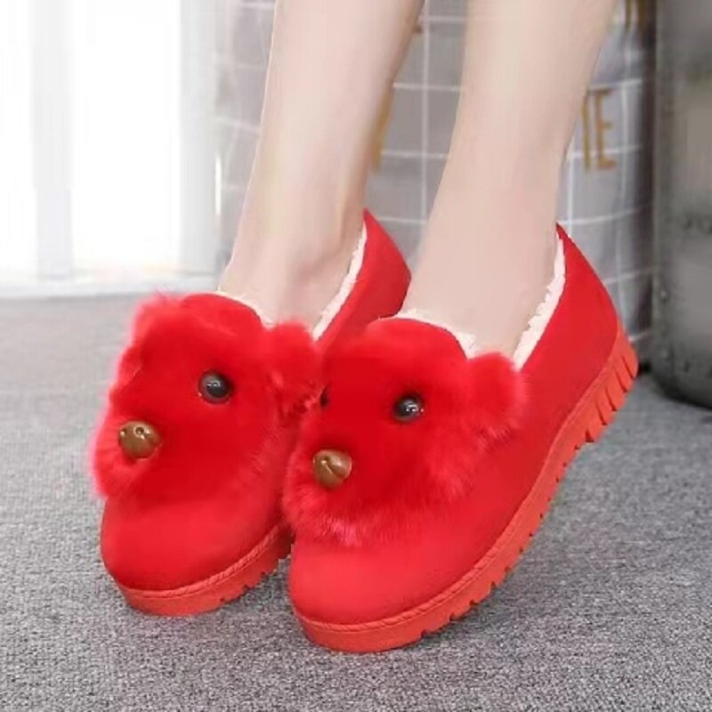 Winter Women Cotton Shoes Thick-soled Warm Non-slip Casual Shoes Home Indoor Slippers Plus Plush Slippers обувь женская зима