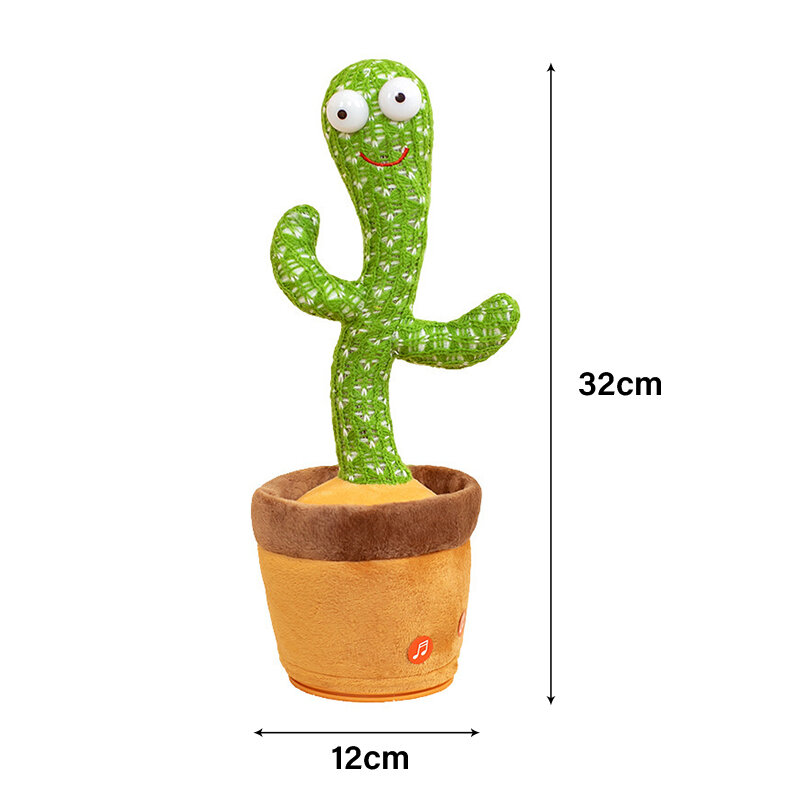 Electronic Dancing Cactus Plush Cactus Toys Singing And Dancing Cactus Plush Holiday Decoration Gift For Kids Funny Toys