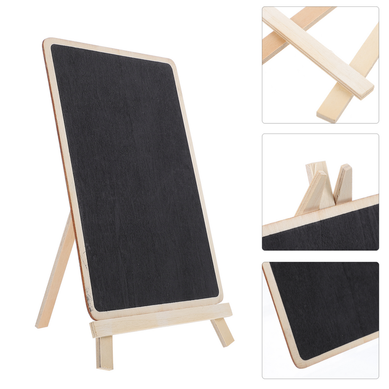 5pcs Coffee Shop Chalkboard Signs Wood Mini Blackboard Ornament Writing Board