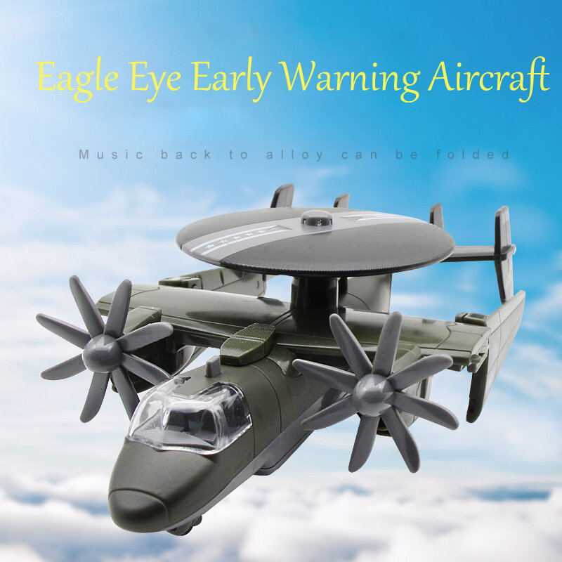 Avião de brinquedo 1 pçs série militar combate aviso precoce aeronave simulação modelo tecnologia do exército crianças brinquedos crianças presentes