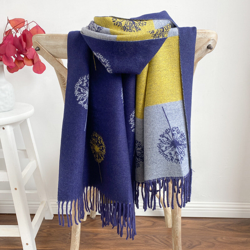 Females Scarf Winter 2022 New Imitation Cashmere Jacquard Scarf Blanket Women's Hundred and One Fashion Warm Thick Scarf Shawl
