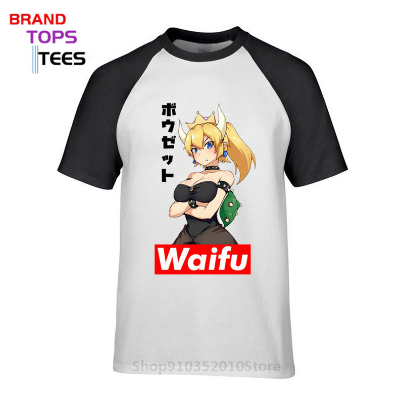 Jepang Waifu Kemeja Homme Seksi Anime Waifu Ahegao T Shirt Pria Camiseta Streetwear Bowsette Tees Waifu Bahan T-shirt untuk Pria