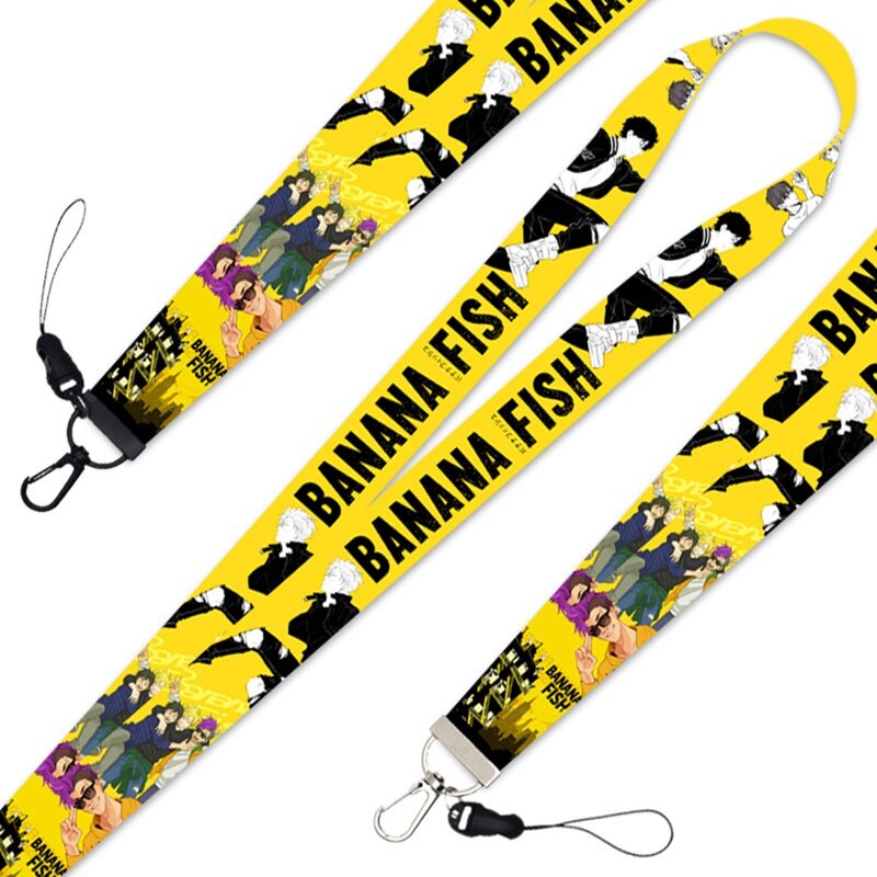 For Keychain ID Card Japanese Cartoon Anime BANANA FISH Neck Strap Lanyard ID Badge Holder Lanyards Office School Supplies