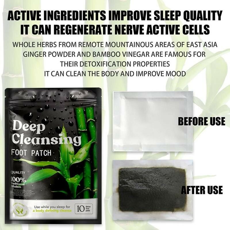 10pcs Deep Cleansing Foot Pads Detox Foot Patches Natural Detoxification Body Toxins Feet Slimming Improve Sleep Dropshipping