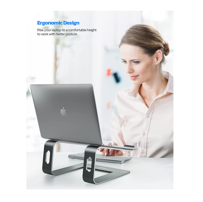 , Ergonomiczny aluminiowy Laptop stojak, odpinany laptopa Riser Notebook uchwyt stojak