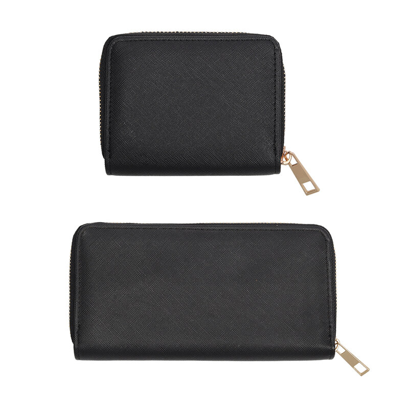 ขายร้อนผู้ถือบัตรผู้หญิงผู้ชายกระเป๋าสตางค์เงินชาย Vintage สีดำสั้นกระเป๋าสตางค์ขนาดเล็กหนั...
