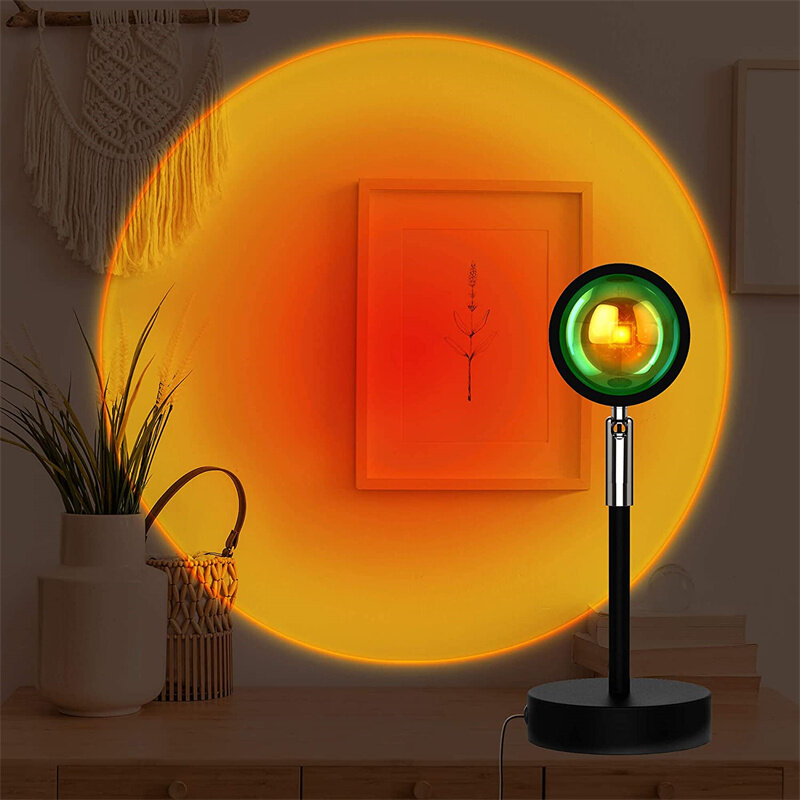 Lámpara de proyección de atardecer AHQ, proyector de luz nocturna de pared para sala de estar, dormitorio, cafetería, decoración de fondo