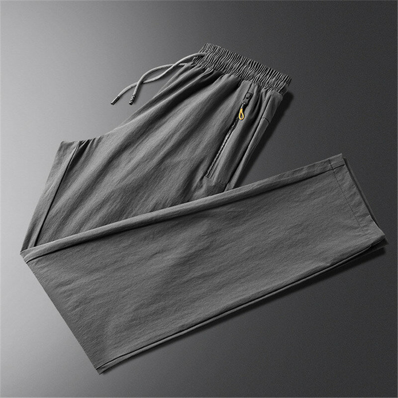 Pantalones deportivos de seda de hielo para hombre y mujer, pantalones de secado rápido, ajustados, transpirables, para correr, 2021