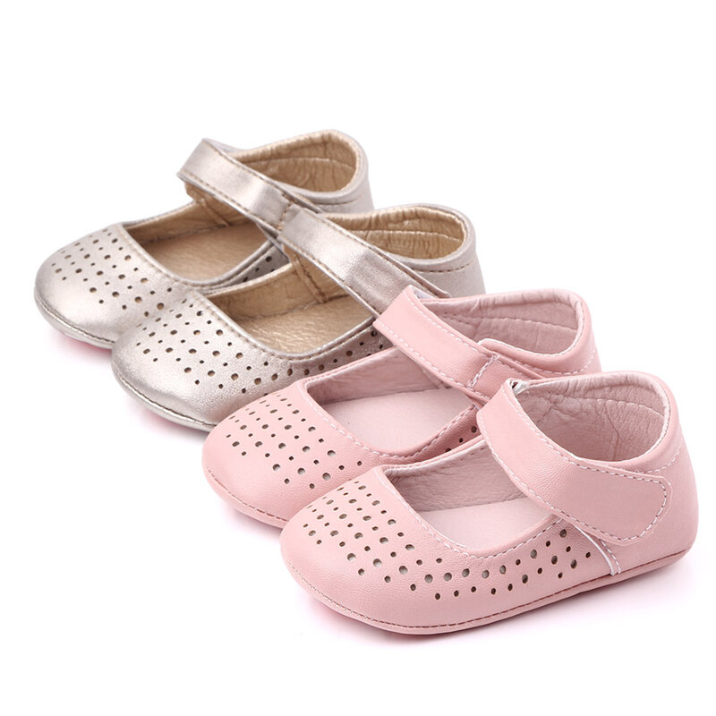 Zapatillas antideslizantes informales para bebé y niña, zapatos de suela suave para caminar, calados, antideslizantes