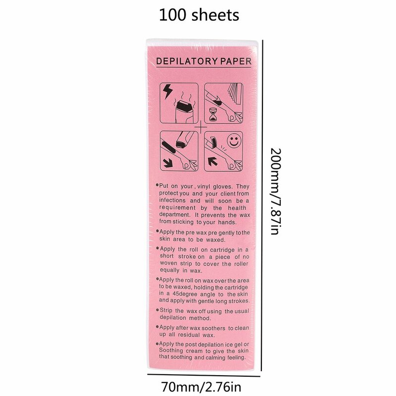 Bộ 100 Chuyên Nghiệp Tẩy Lông Tẩy Lông Dải Vải Không Dệt Tẩy Lông Giấy Tờ Rụng Lông Dụng Cụ Làm Đẹp Cho Chân Lông Loại Bỏ