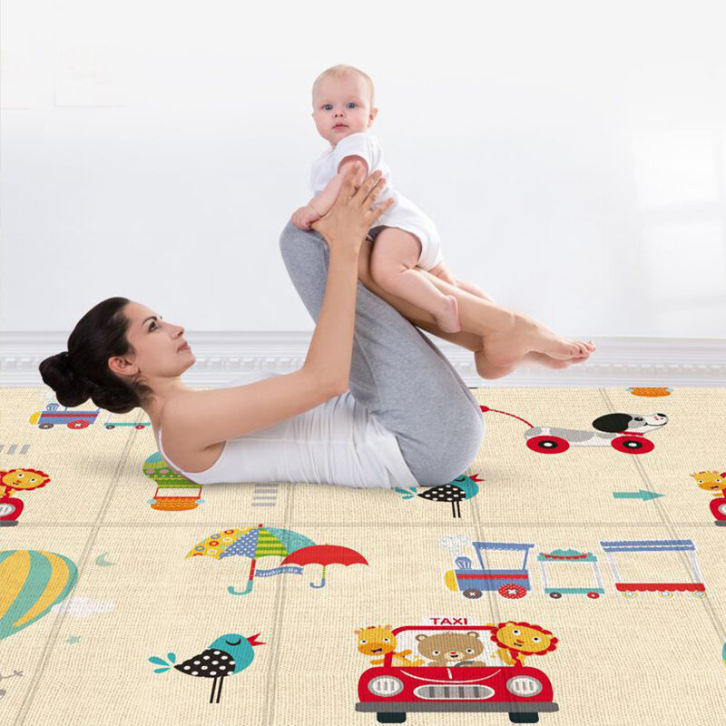 어린이 크롤링 매트 양면 방수 방 장식 부드러운 거품 보육 깔개 카펫, 대형 접이식 아기 놀이 퍼즐 매트