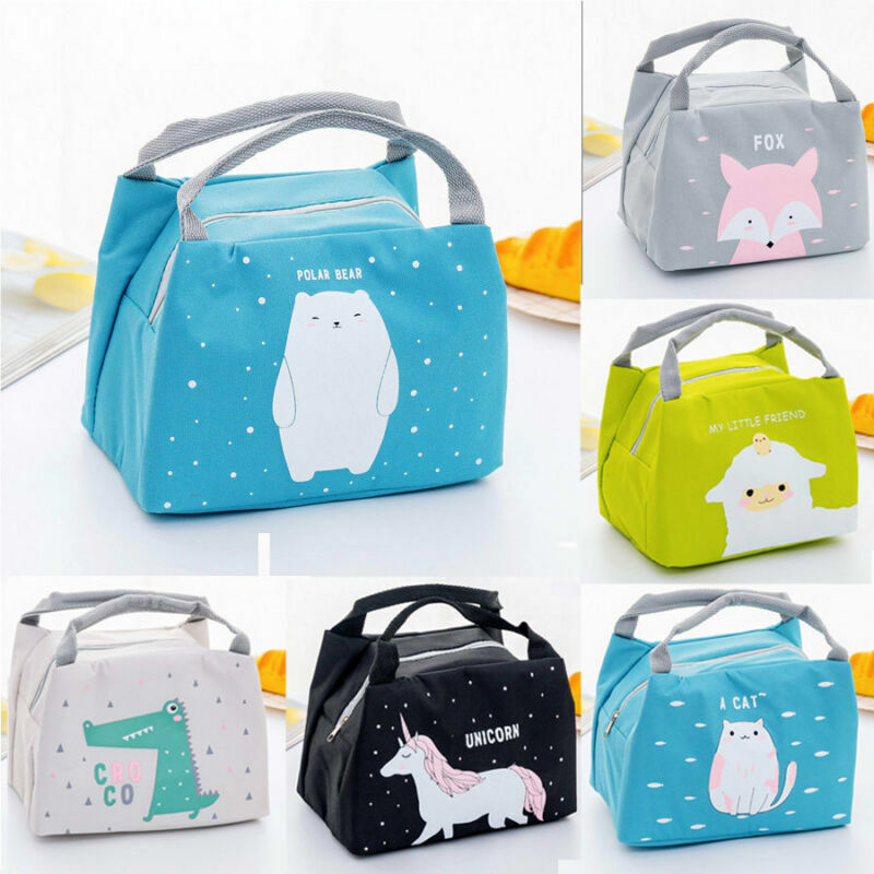Girl Kids Children Portable Insulated Thermal Food Picnic Lunch Bag Box Women Cartoon Bags Pouch