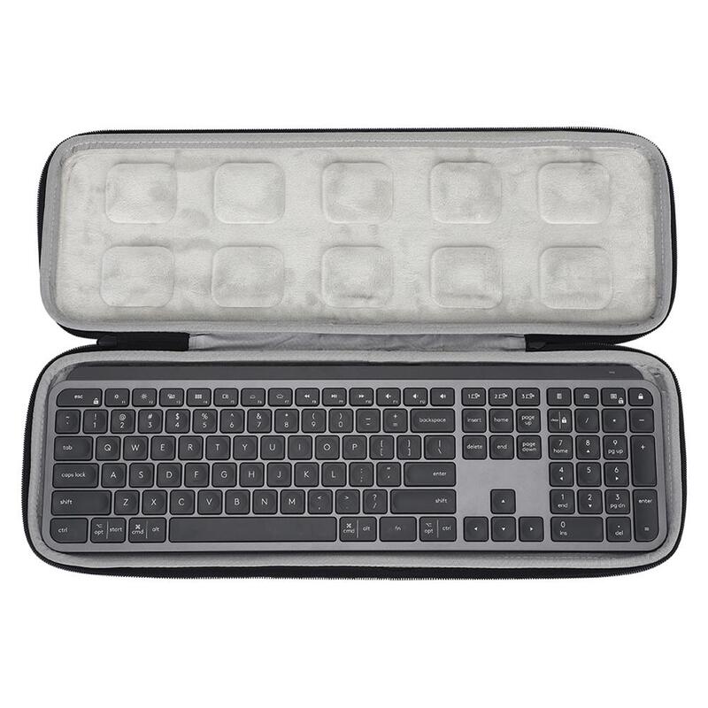Estojo de armazenamento para teclado rígido Estojo para bolsa protetora EVA à prova d'água para teclas Logitech MX Teclado avançado sem fio iluminado