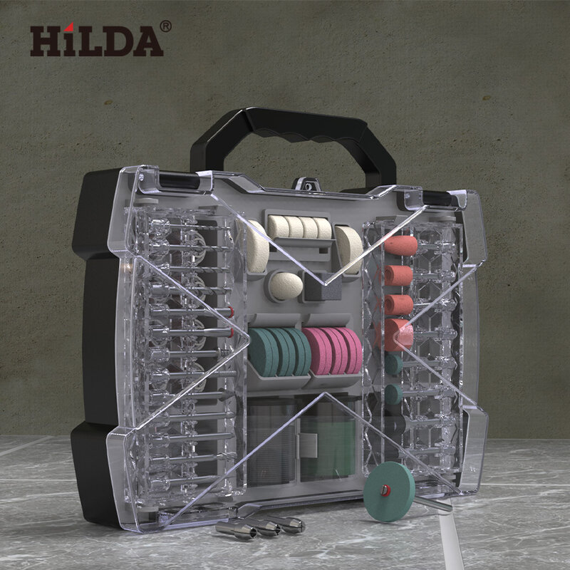 هيلدا-ملحقات أدوات دريميل الدوارة ، مجموعة مثقاب صغيرة ، أدوات جلخ ، طحن ، صنفرة ، تلميع ، مجموعات أدوات القطع