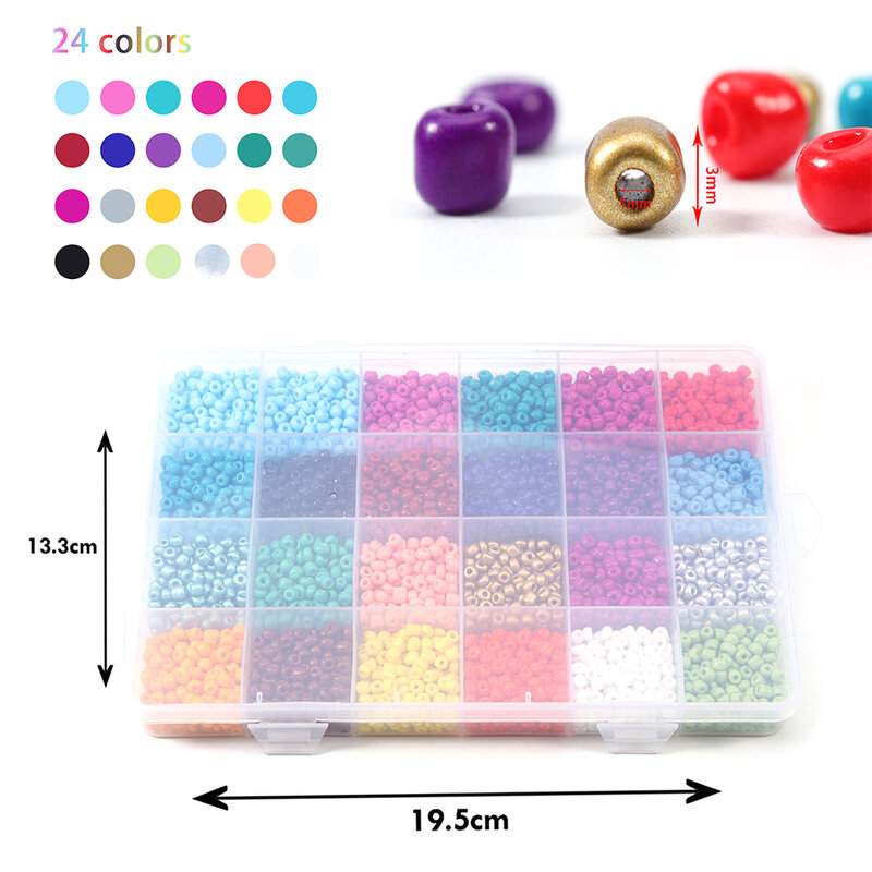 Linsoir-Cuentas Miyuki pequeñas de cristal, 24 colores, 2/3/4mm, Material de joyería para hacer collares, pulseras y joyas