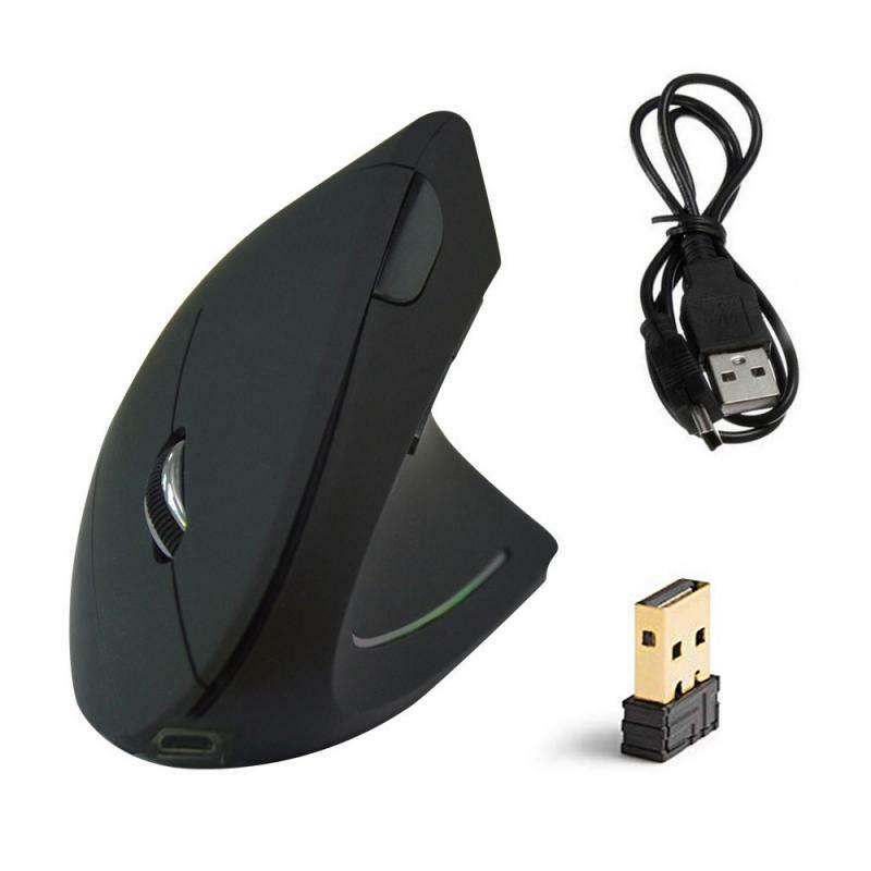 Ergonomiczna mysz pionowa 2.4G bezprzewodowa prawa lewa ręka gry komputerowe myszy 1600DPI mysz optyczna USB Gamer mysz do laptopa PC