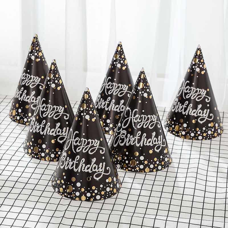 Conjunto de Oro Negro punto mantel color negro de fiesta especial de cumpleaños vajilla desechable boda fiesta suministros de baño para bebé