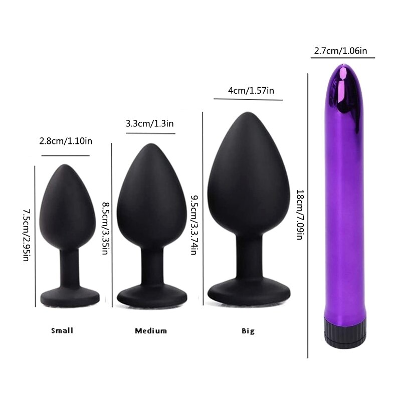 4 pçs/set silicone vibrador anal plug set g spot estimulador de próstata massageador inferior strass plug masturbador para adultos