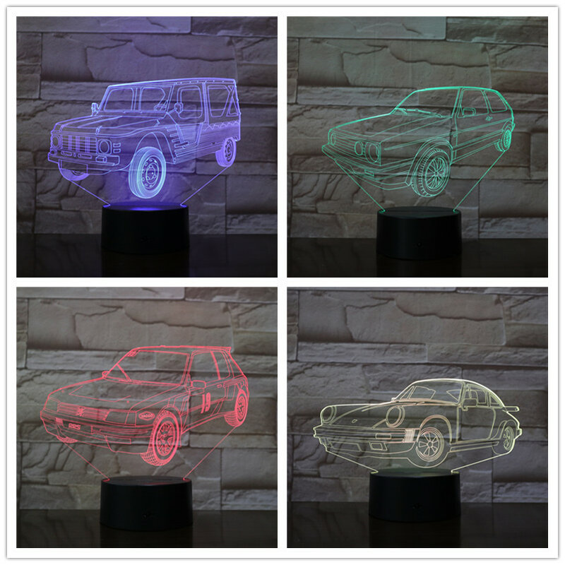 3D дизайн автомобиля, модель Ночной светильника, прозрачный ночник Galaxlux, 7 цветов, изменяющийся ночсветильник, 3D офисный декор, светильник ль...