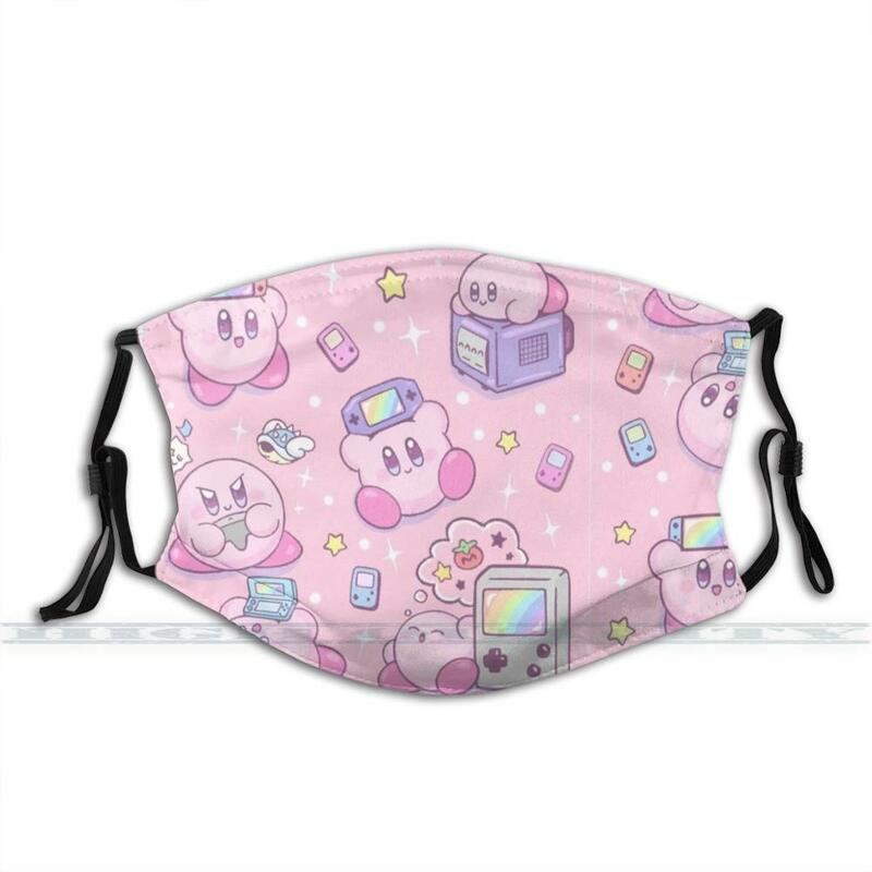 Kirby-mascarilla reutilizable con estampado de moda para adultos, máscara para la boca con filtro Pm2.5, Kirby Super Smash Bros Kirby Nintendo, máscara para niños