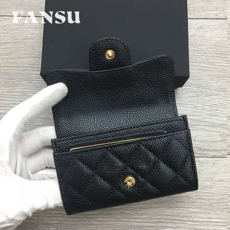 Fansu-女性用多機能高級ブランドウォレット,クレジットカードや名刺の保管に便利