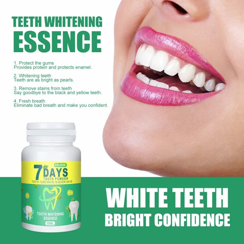 Eelaze-Polvo para blanquear los dientes, herramienta de higiene bucal para blanquear los dientes, eliminar las manchas de placa, respiración fresca
