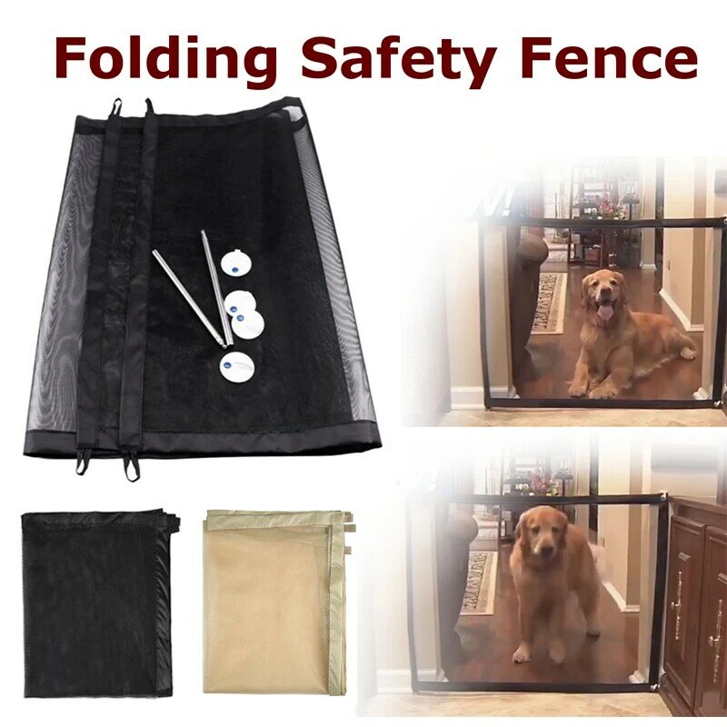 The Ingenious Mesh Magic Pet Gate For Dogs Safe Guard And Install Dog Safety Enclosure Dog Fences Pet Supplies Dropshipping