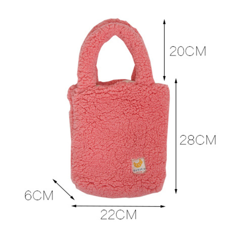 Casual lambswool Tote torebka damska moda małe torby ze sztucznego futra dla kobiet 2020 projektant miękki pluszowy torebki damskie torebka zimowa
