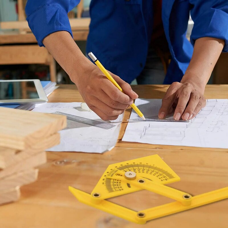 Präzise Winkelmesser und Winkel Finder Holzbearbeitung Messung Werkzeuge 0 ° bis 180 ° für Messen Innere/Äußere Winkel Kunststoff winkelmesser