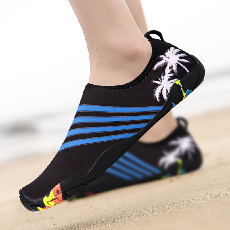 Novo cinco dedos sapatos de natação das mulheres dos homens tecido estiramento sapatos descalços amantes respirável upstream praia aqua sapatos