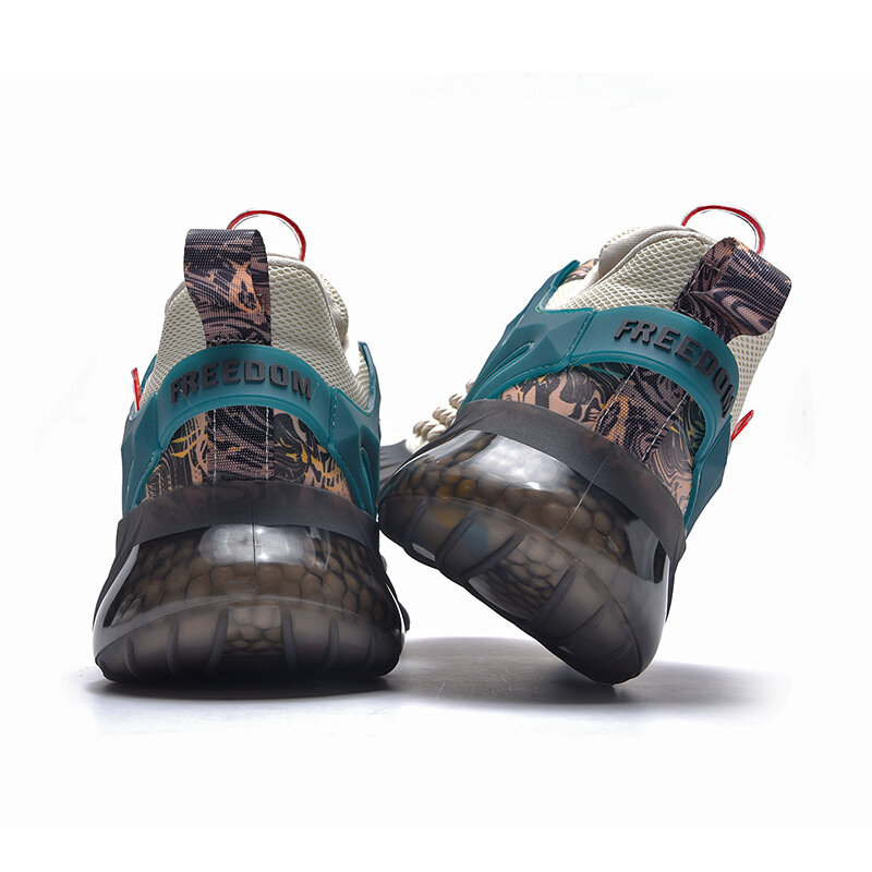 Sapatos masculinos 2021 verão nova cinza vulcânica noite luz coco moda sapatos de lazer sapatos esportivos de sola grossa