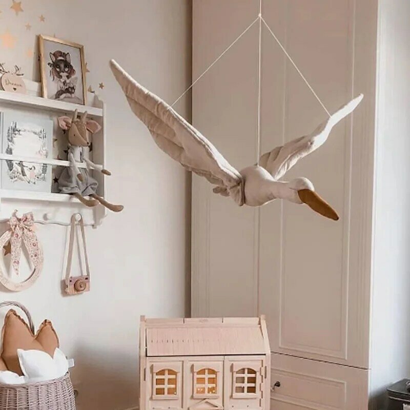 Bonito cisne parede pendurado ornamentos de algodão desenhos animados quarto das crianças estilo nórdico pendurado decorações decoração do quarto casa