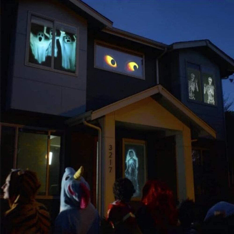 LED هالوين عيد الميلاد أضواء 12 أنماط مصباح إسقاط لقضاء عطلة في الهواء الطلق الديكور غرفة ديكور نافذة العجائب