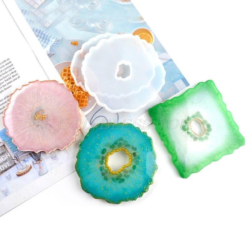 Siliconen Crystal Epoxy Hars Schimmel Onregelmatige Wave Coaster Mat Casting Mould Handgemaakte Diy Ambachten Decoratie Maken Gereedschap