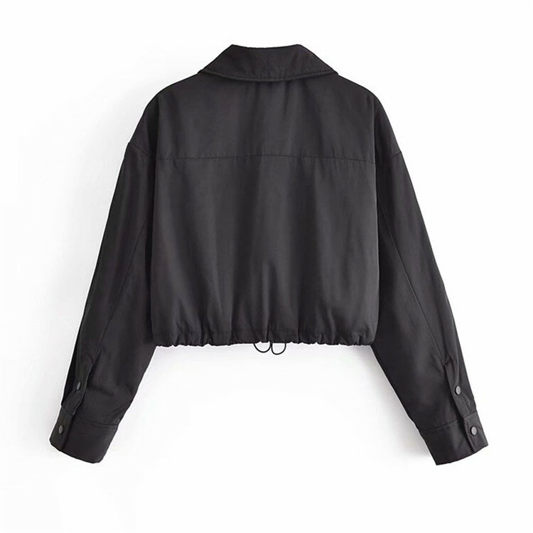 2021 primavera e outono nova moda roupas de trabalho feminino preto curto algodão-acolchoado jaqueta za