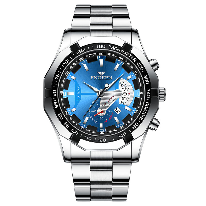メンズ腕時計ビジネスクォーツ時計男性のステンレス鋼バンド30メートル防水日付腕時計レロジオmasculino