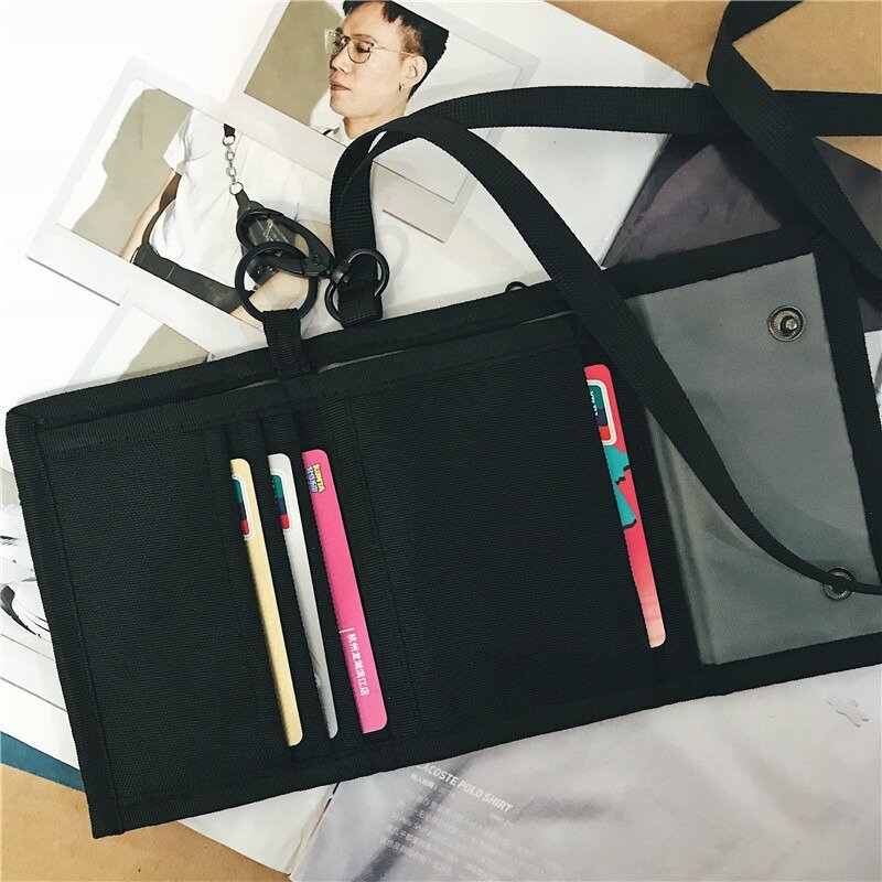 Japanischen Stil Kurze Brieftasche frauen Geldbörse 2021 Marke Lanyard Männer Brieftaschen Handtaschen und Geldbörsen für Frauen Carteira Masculina